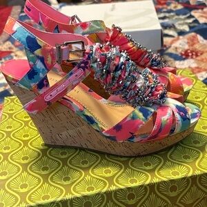 Gianni Bini Multicolor Wedge Sandals
